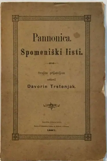 Naslovnica: Pannonica: Spomeniški Listi: s Posvetom Autora