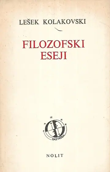 Naslovnica: Filozofski eseji