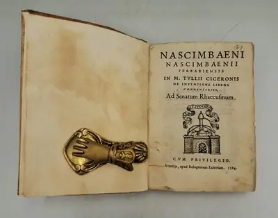 Naslovnica: Nascimbaeni Nascimbaenii Ferrariensis In M. Tullii Ciceronis de inuentione libros commentarius