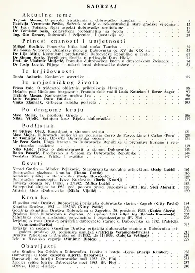 Naslovnica: Dubrovački horizonti 23/1983.