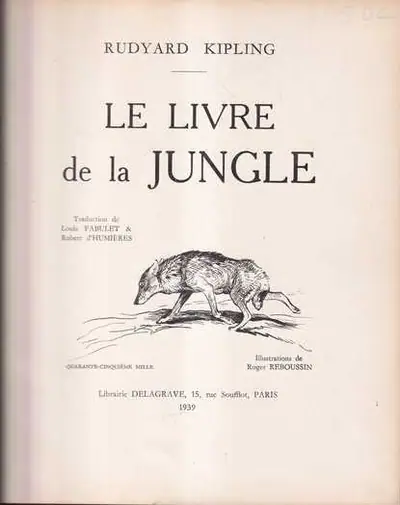 Naslovnica: Le livre de la jungle