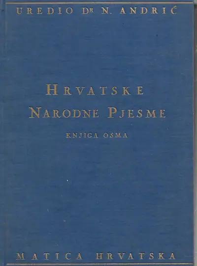 Naslovnica: Hrvatske narodne pjesme – knjiga osma