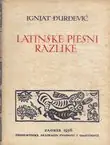 Naslovnica: Latinske pjesni razlike / Poetici lusus varii