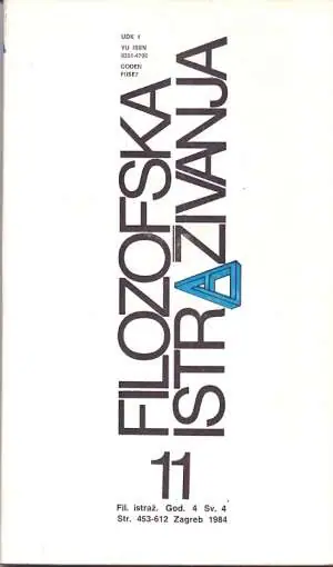 Naslovnica: Filozofska istraživanja 11/1984