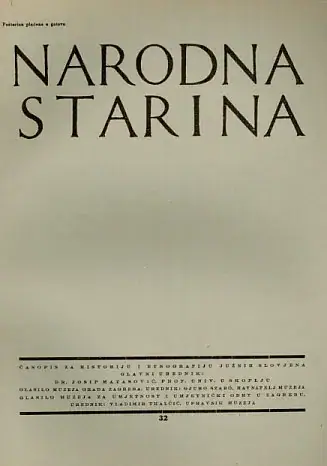 Naslovnica: Narodna starina, 32/1933