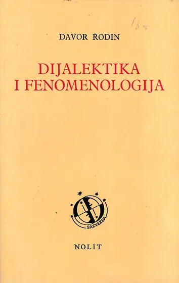 Naslovnica: Dijalektika i fenomenologija