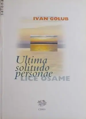 Naslovnica: Lice osame / Ultima solitudo personae
