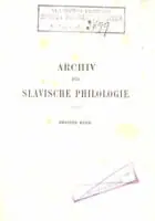 Naslovnica: Archiv fuer Slavische Philologie, Bd. 1, Buch 2