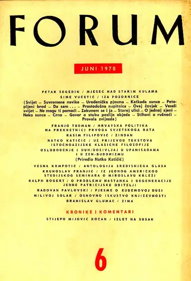 Naslovnica: Forum, 6/1970