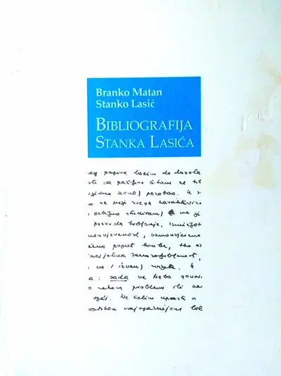 Naslovnica: Bibliografija Stanka Lasića