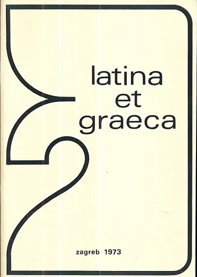 Naslovnica: Latina et graeca, br. 2/1973