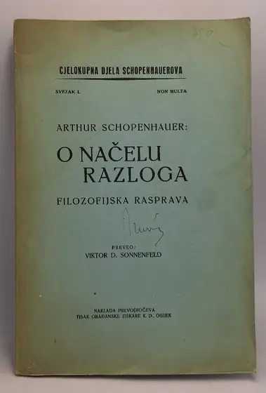 Naslovnica: Arthur Schopenhauer: O načelu razloga