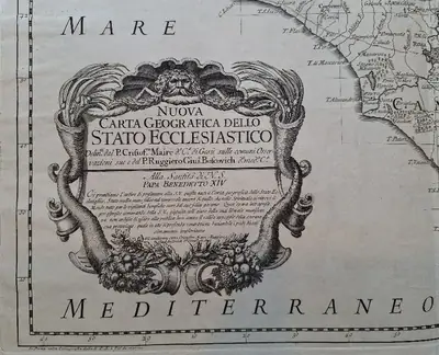 Naslovnica: Novi zemljovid Crkvene države (Nuova carta geografica dello Stato Ecclesiastico)