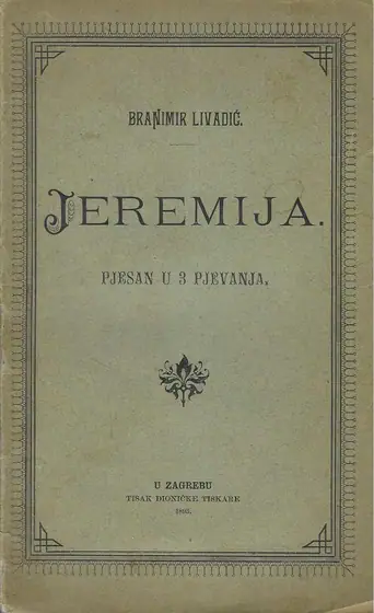 Naslovnica: Jeremija – pjesan u 3 pjevanja