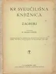 Naslovnica: Kr. sveučilišna knjižnica u Zagrebu