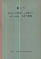 Naslovnica: Rad JAZU, knjiga 288/1952