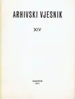 Naslovnica: Arhivski vjesnik XIV/1971
