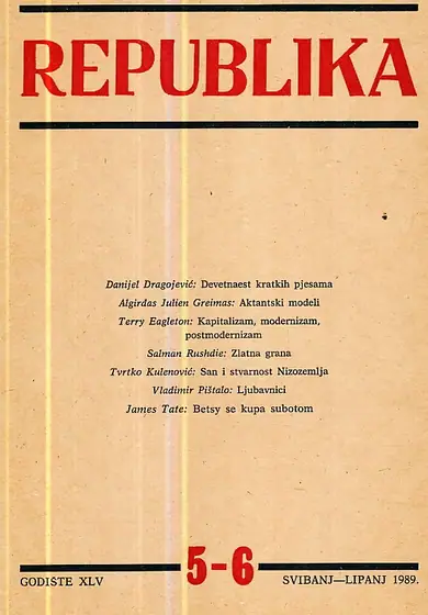 Naslovnica: Republika 5-6/1989