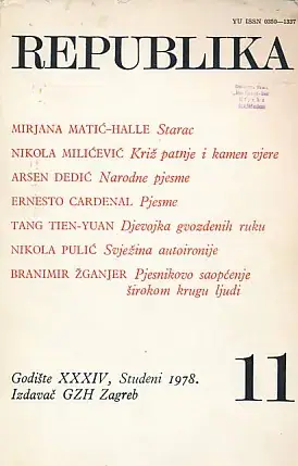 Naslovnica: Republika, br. 11/1978