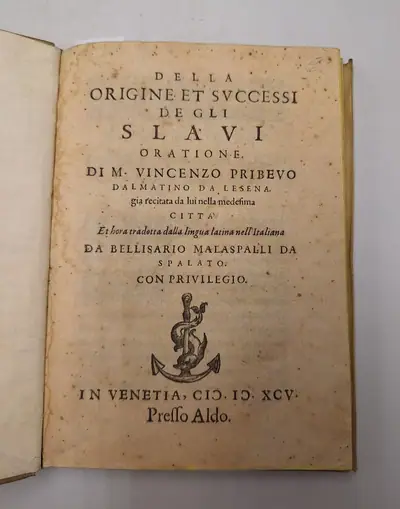 Naslovnica: Della origine et successi de gli Slaui oratione