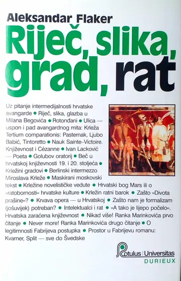 Naslovnica: Riječ, slika, grad, rat