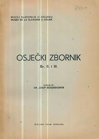Naslovnica: Osječki zbornik br. II. i III.