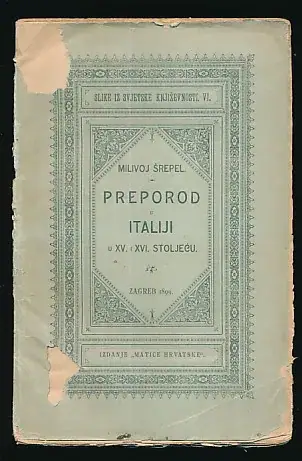 Naslovnica: Preporod u Italiji u XV. i XVI. stoljeću