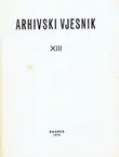 Naslovnica: Arhivski vjesnik XIII/1970