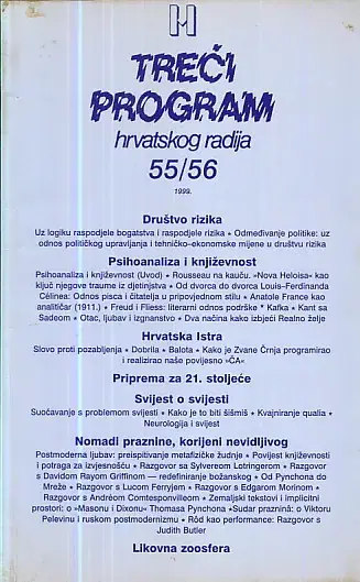 Naslovnica: Treći program hrvatskog radija 55-56/1999.