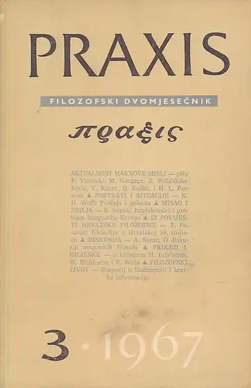 Naslovnica: Praxis, br. 3/1967