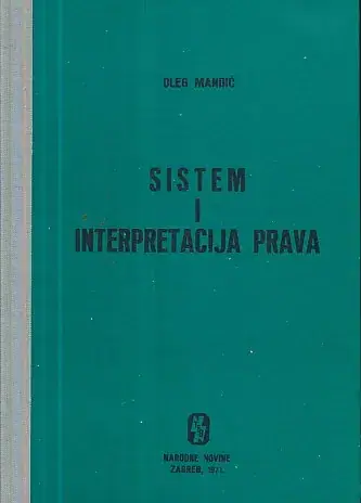 Naslovnica: Sistem i interpretacija prava