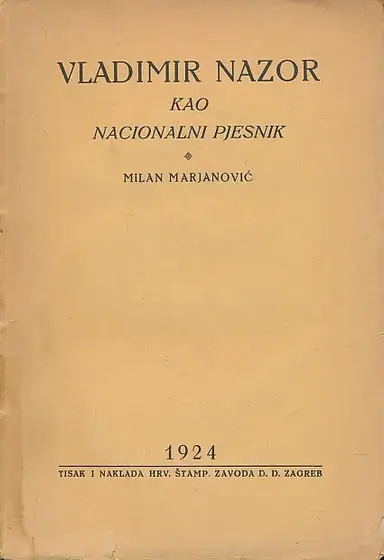 Naslovnica: Vladimir Nazor kao nacionalni pjesnik