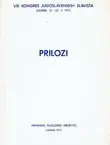 Naslovnica: VIII kongres jugoslavenskih slavista. Prilozi