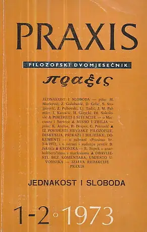 Naslovnica: Praxis, br. 1-2/1973 (Jednakost i sloboda)