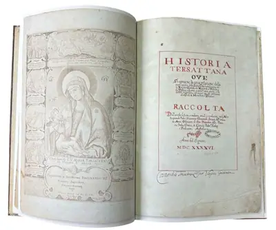 Naslovnica: Historia Tersattana / Povijest Trsata (pretisak iz 1648)