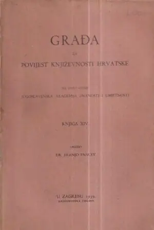 Naslovnica: Građa za povijest književnosti Hrvatske