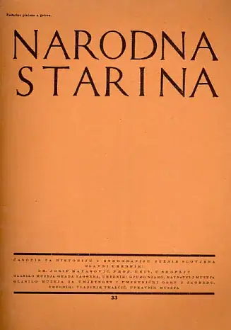 Naslovnica: Narodna starina, 33/1933