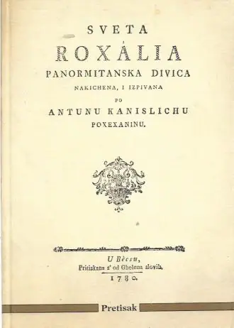 Naslovnica: Sveta Roxalia panormitanska divica (pretisak)