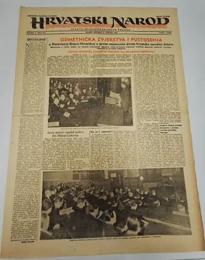 Naslovnica: Hrvatski narod - glasilo hrvatskog ustaškog pokreta br. 633/1943.