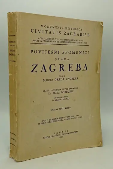 Naslovnica: Povijesni spomenici grada Zagreba - 19