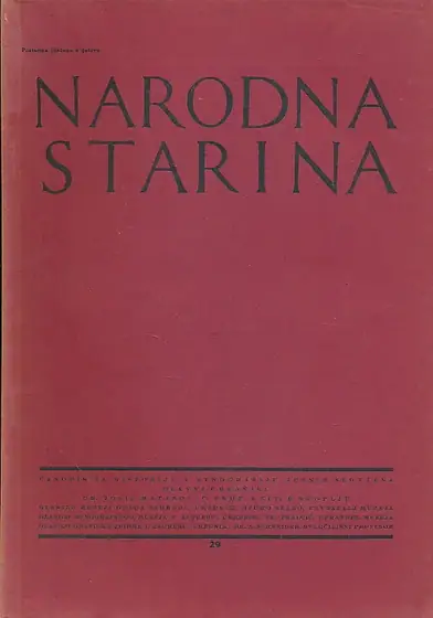 Naslovnica: Narodna starina, 29/1932
