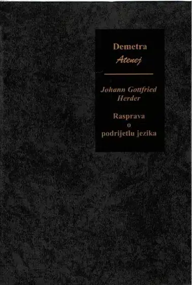 Naslovnica: Rasprava o podrijetlu jezika