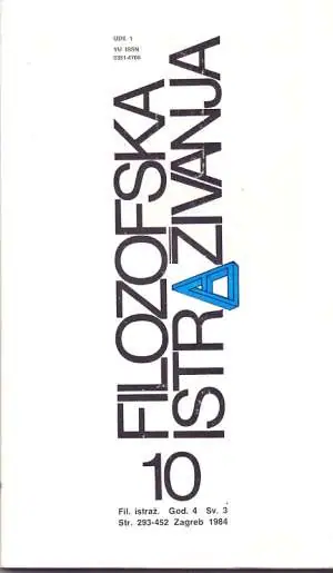 Naslovnica: Filozofska istraživanja 10/1984