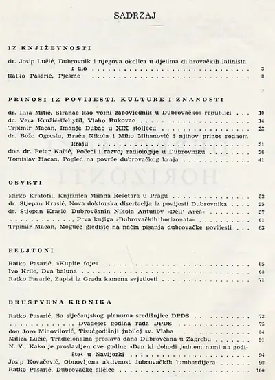 Naslovnica: Dubrovački horizonti 9-10/1972.