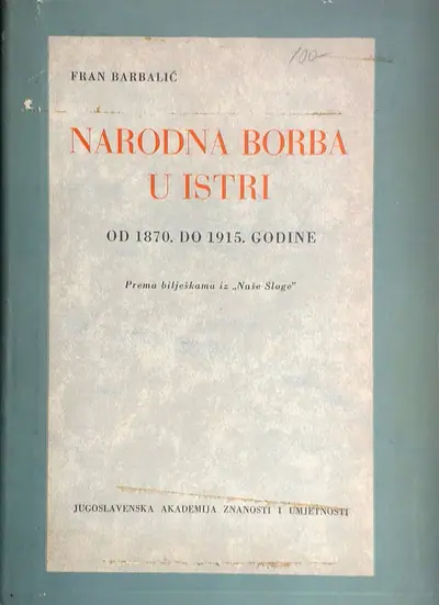 Naslovnica: NARODNA BORBA U ISTRI