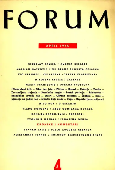 Naslovnica: Forum, 4/1965