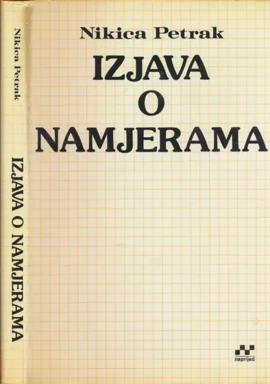 Naslovnica: Izjava o namjerama