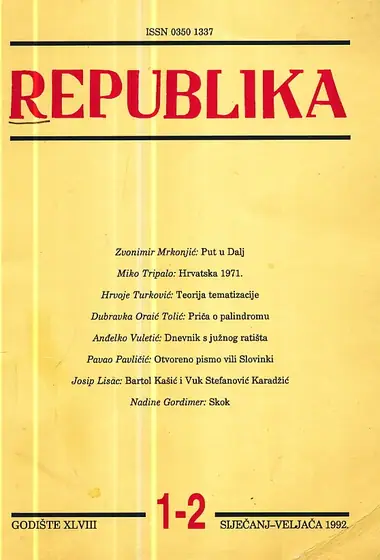 Naslovnica: Republika, br. 1-2/1992