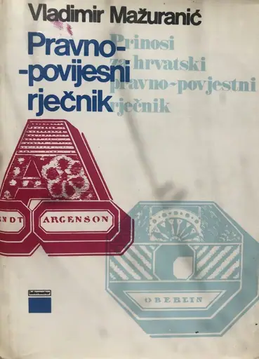 Naslovnica: Pravno- povijesni rječnik