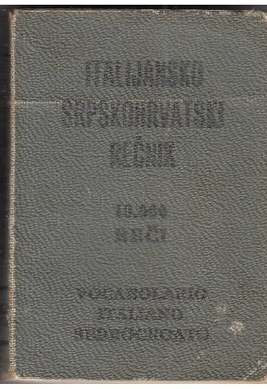 Naslovnica: ITALIJANSKO SRPSKOHRVATSKI REČNIK